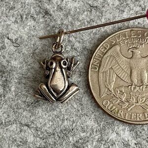 Tiny Sterling Silver frog charm